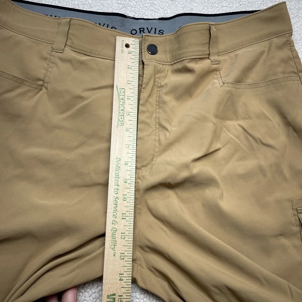 Orvis‎ Cargo Shorts Mens 40 Tan Khaki Performance Hiking Fishing Outdoor Pockets